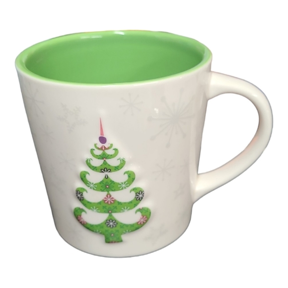 Starbucks Christmas Tree Coffee Mug Cup Holiday 2006 17 fl oz Green and White - Picture 3 of 9